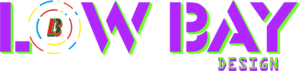 logo low bay lima y lila neon para web